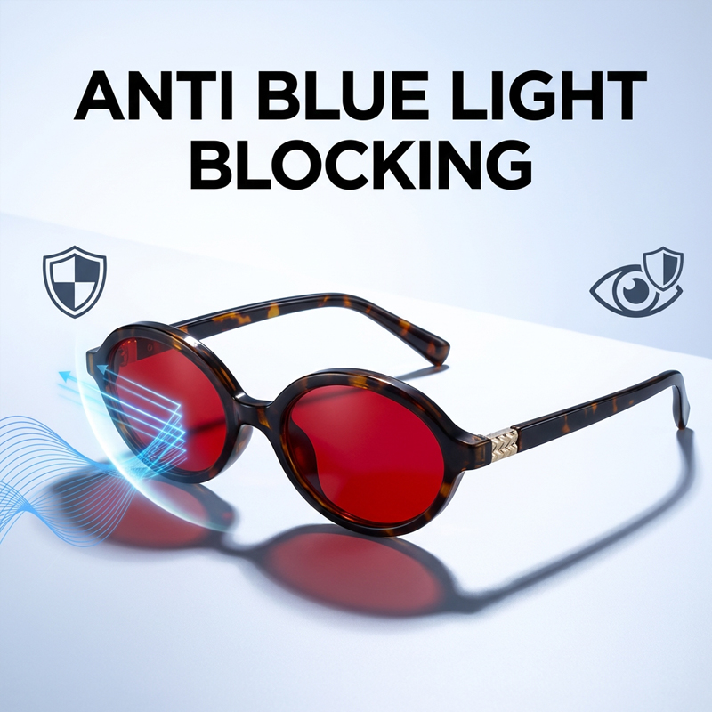 Anti Blue Light Oval Glasses F - Gaming Glasses Tinted review and price