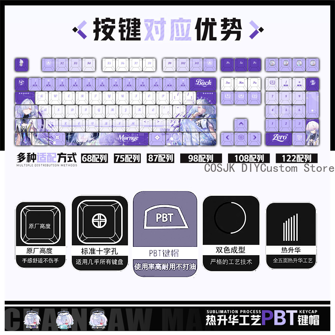 122 Keys Anime Mornye Wutherin - Gaming Accessories In China review and price